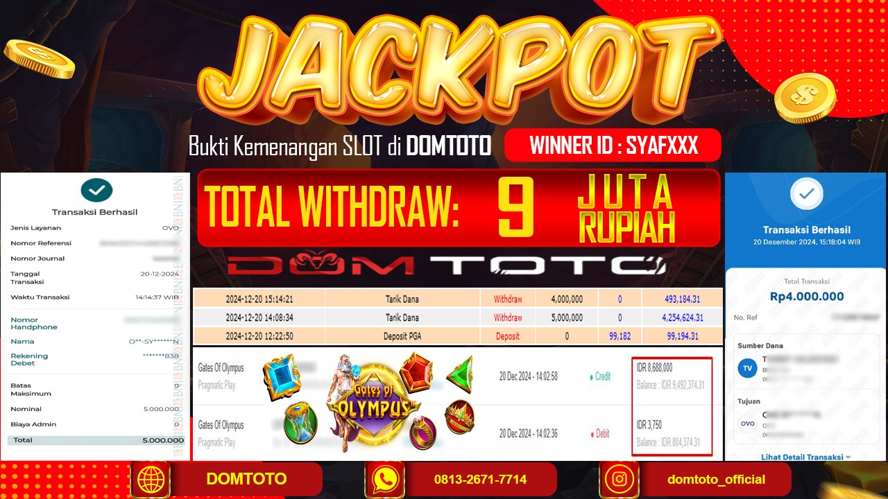 JACKPOT SLOT GATE OF OLYMPUS 1000 20 DESEMBER 2024